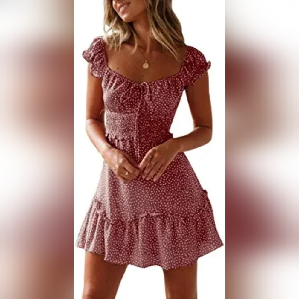 🎀CLEARANCE🎀 NWT Summer Ruffle Sleeve  print Mini Dress flirty